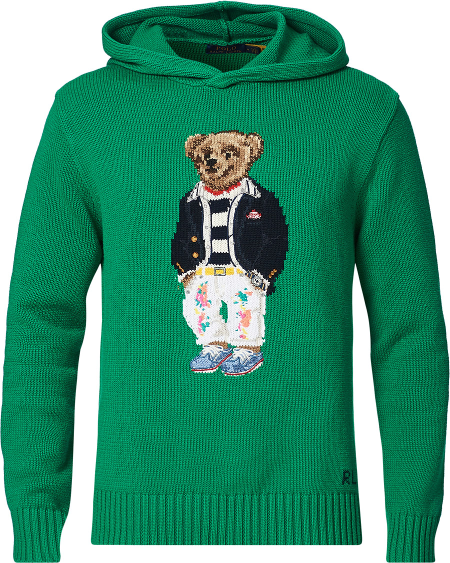 Herren | Pullover | Polo Ralph Lauren | Knitted Ivy Bear Hoodie Cruise Green