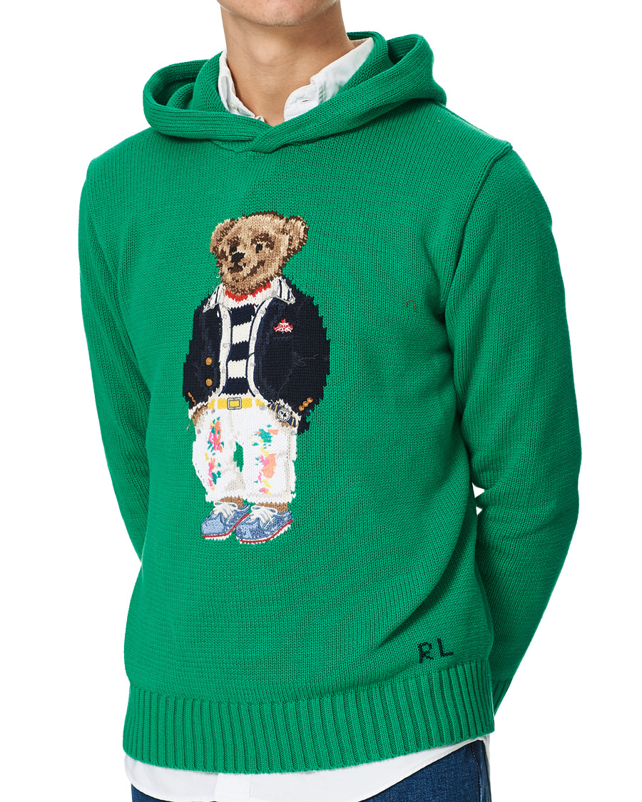 Herren | Pullover | Polo Ralph Lauren | Knitted Ivy Bear Hoodie Cruise Green