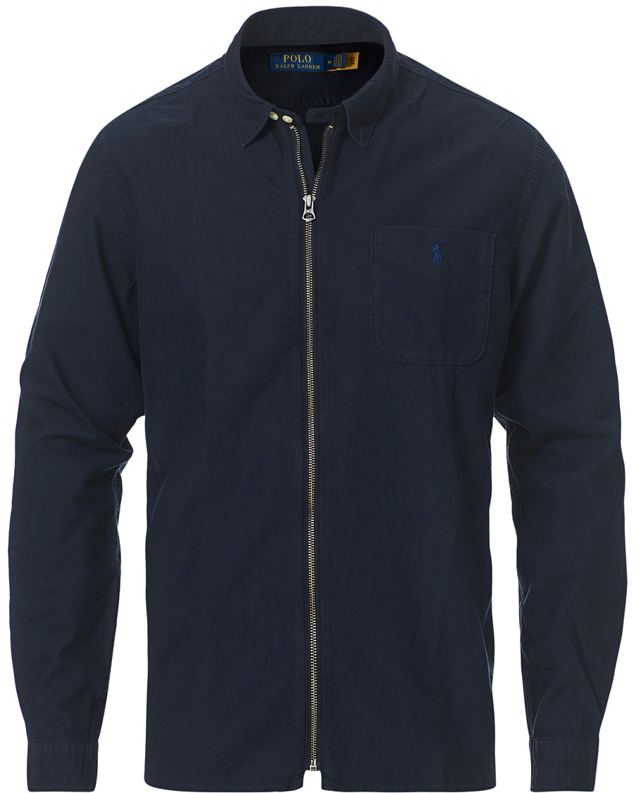 Herren | Hemden | Polo Ralph Lauren | Garment Dyed Oxford Full-Zip Overshirt RL Navy