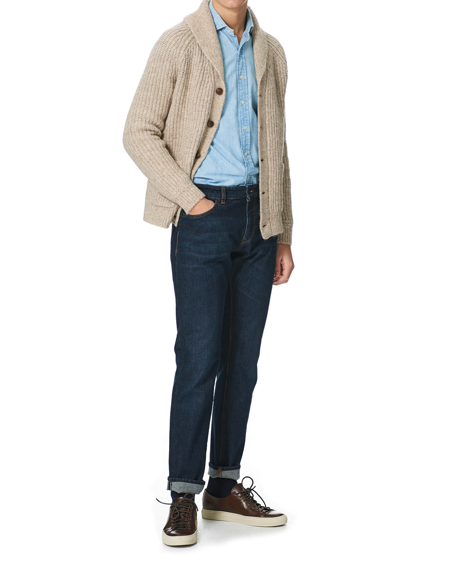 Herren | Pullover | Polo Ralph Lauren | Wool Knitted Shawl Cardigan Oatmeal Heather