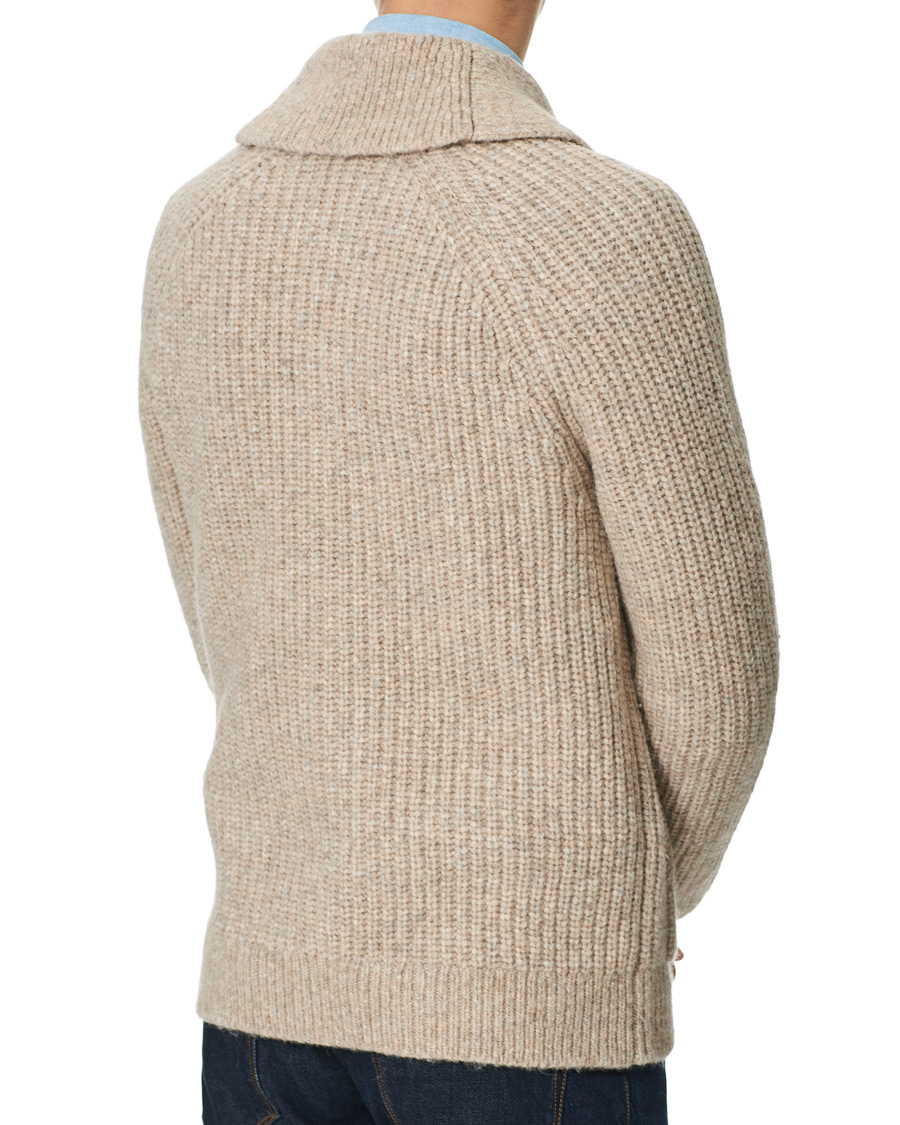 Herren | Pullover | Polo Ralph Lauren | Wool Knitted Shawl Cardigan Oatmeal Heather