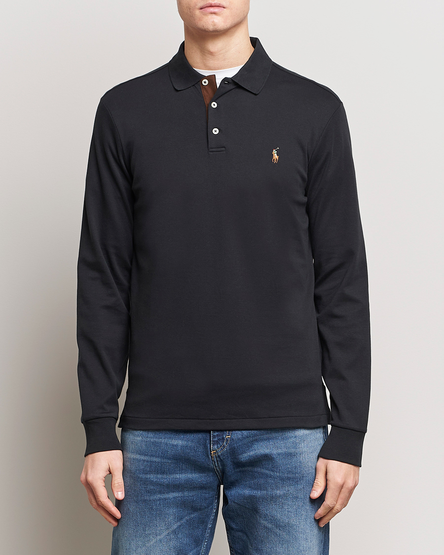 Herren | Langarm-Poloshirts | Polo Ralph Lauren | Luxury Pima Cotton Long Sleeve Polo Black