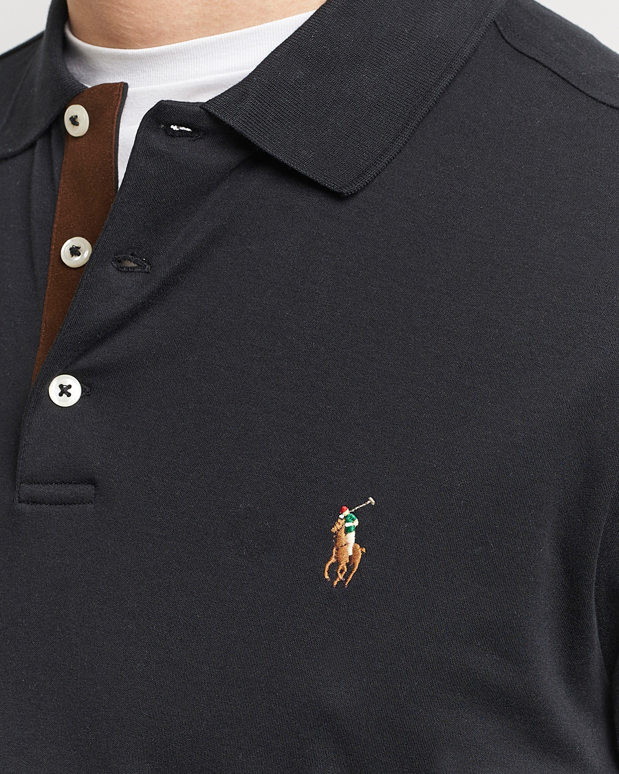 Herren | Poloshirt | Polo Ralph Lauren | Luxury Pima Cotton Long Sleeve Polo Black