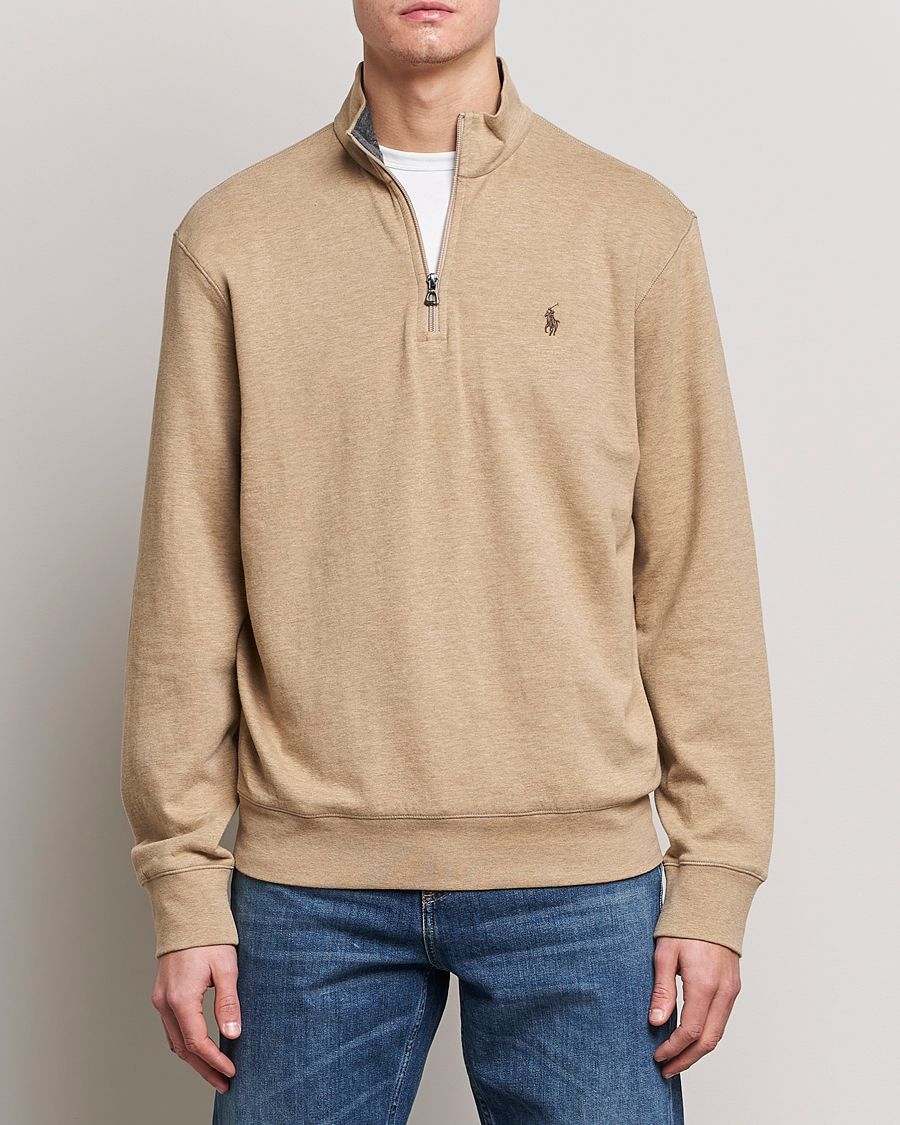 Herren |  | Polo Ralph Lauren | Double Knit Half-Zip Sweater Café Tan Heather