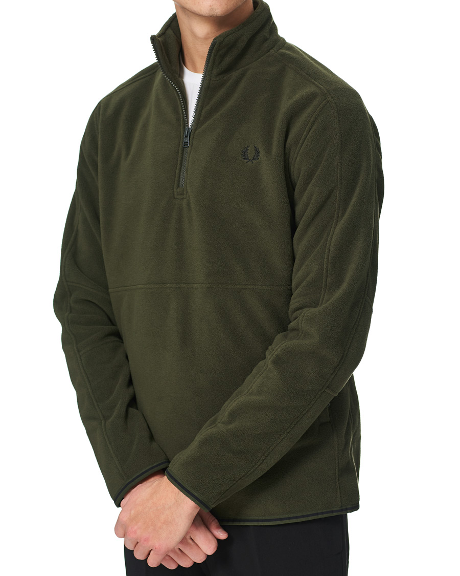Herren | Pullover | Fred Perry | Polar Fleece Half Zip Track Jacket Green