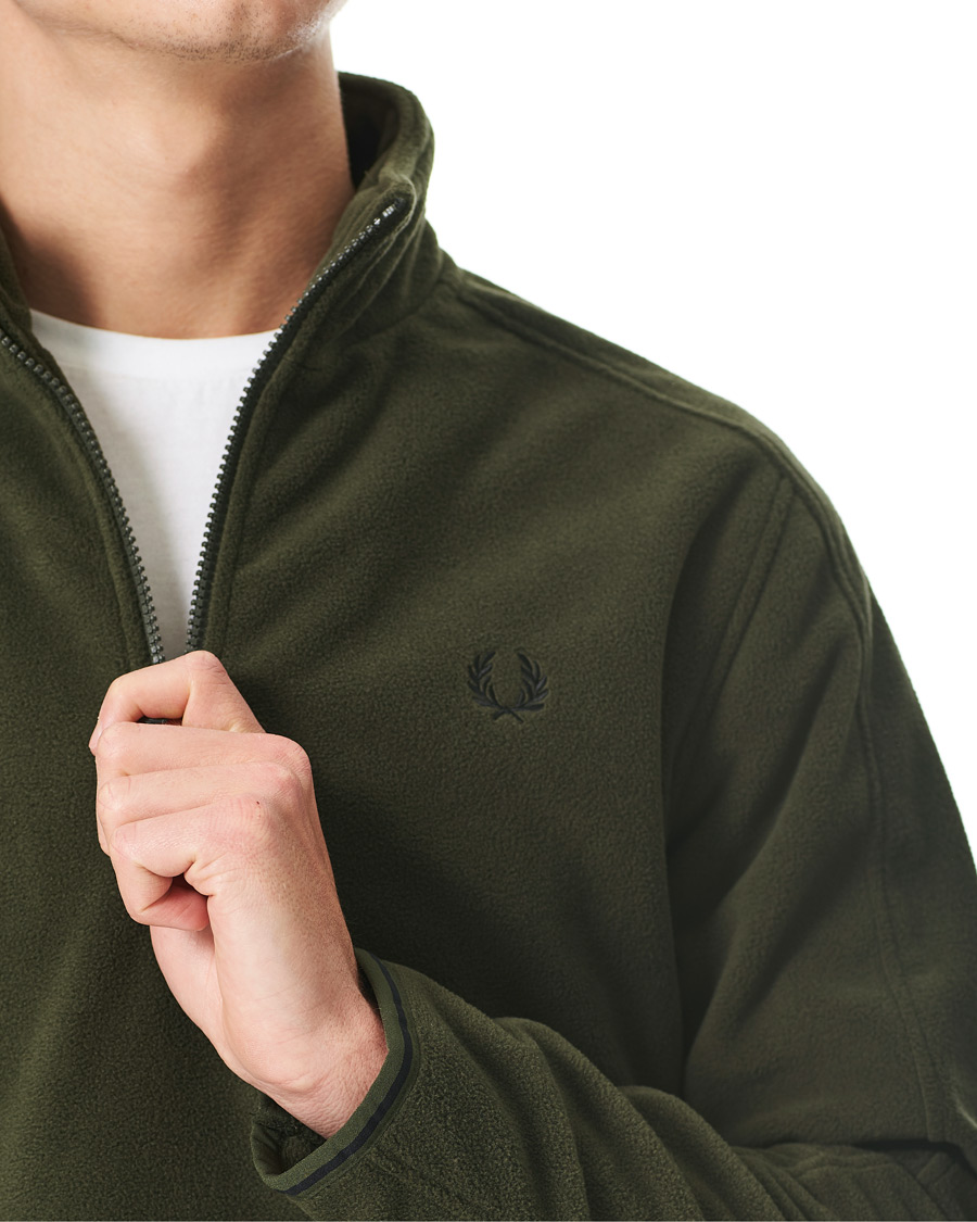 Herren | Pullover | Fred Perry | Polar Fleece Half Zip Track Jacket Green