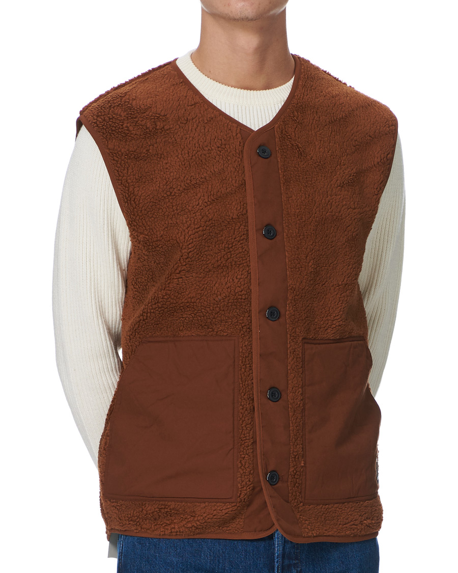 Herren | Pullover | Samsøe Samsøe | Samsøe & Samsøe Frederik Recycled Fleece Vest Caramel Cafe