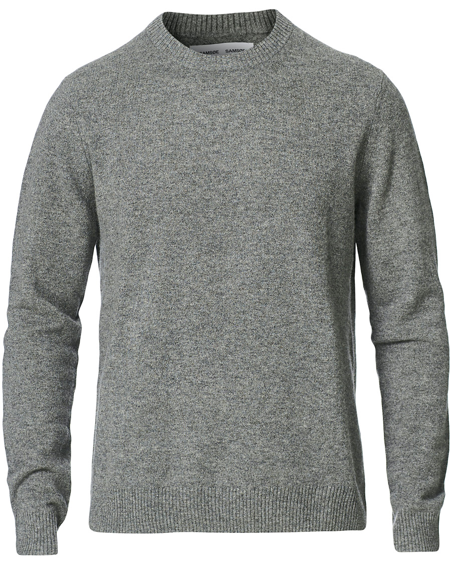 Herren | Pullover | Samsøe Samsøe | Samsøe & Samsøe Nobis Cashmere Crew Neck Grey Mel