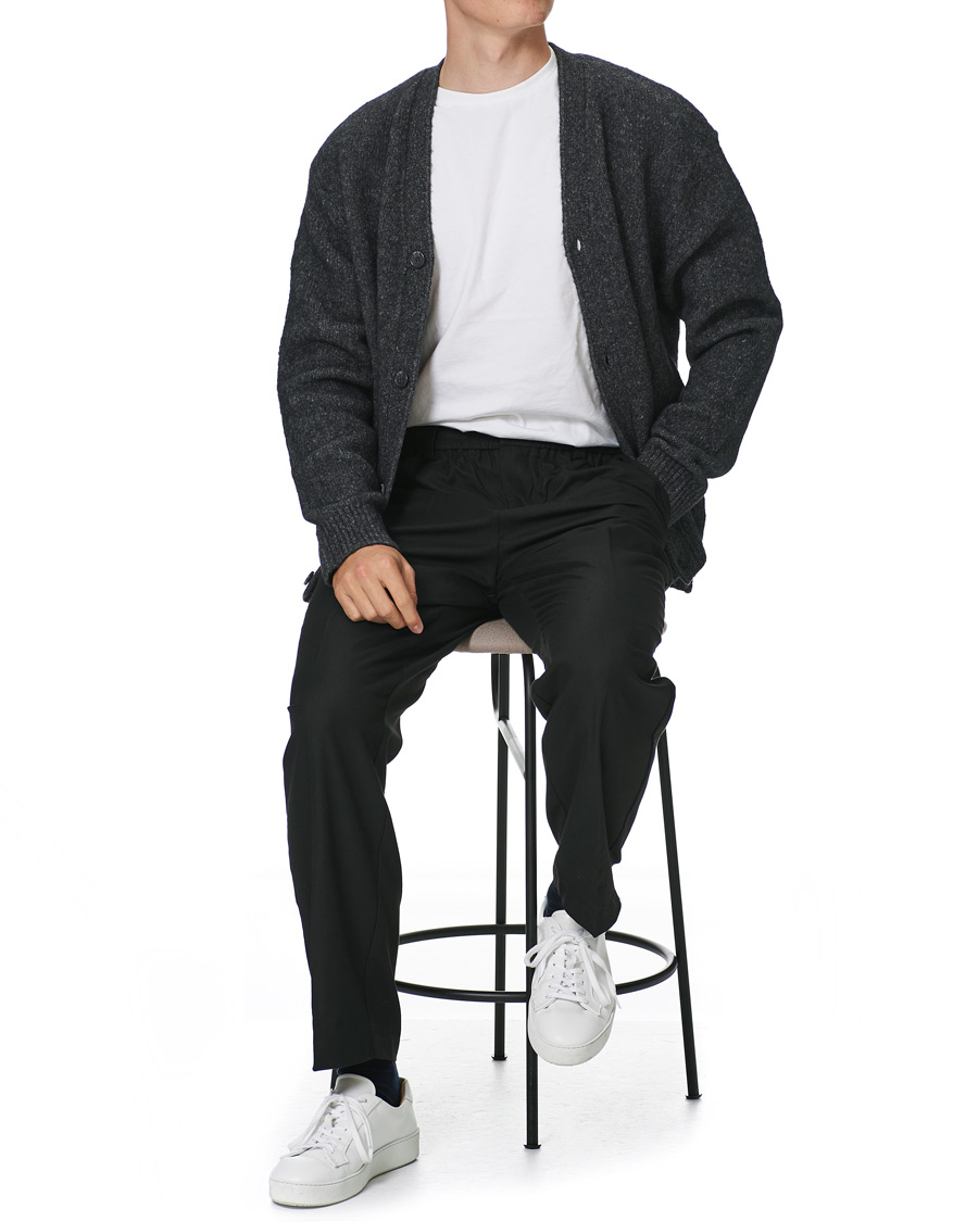 Herren | Pullover | Samsøe Samsøe | Samsøe & Samsøe Alter Merino Wool Cardigan Dark Grey Mel