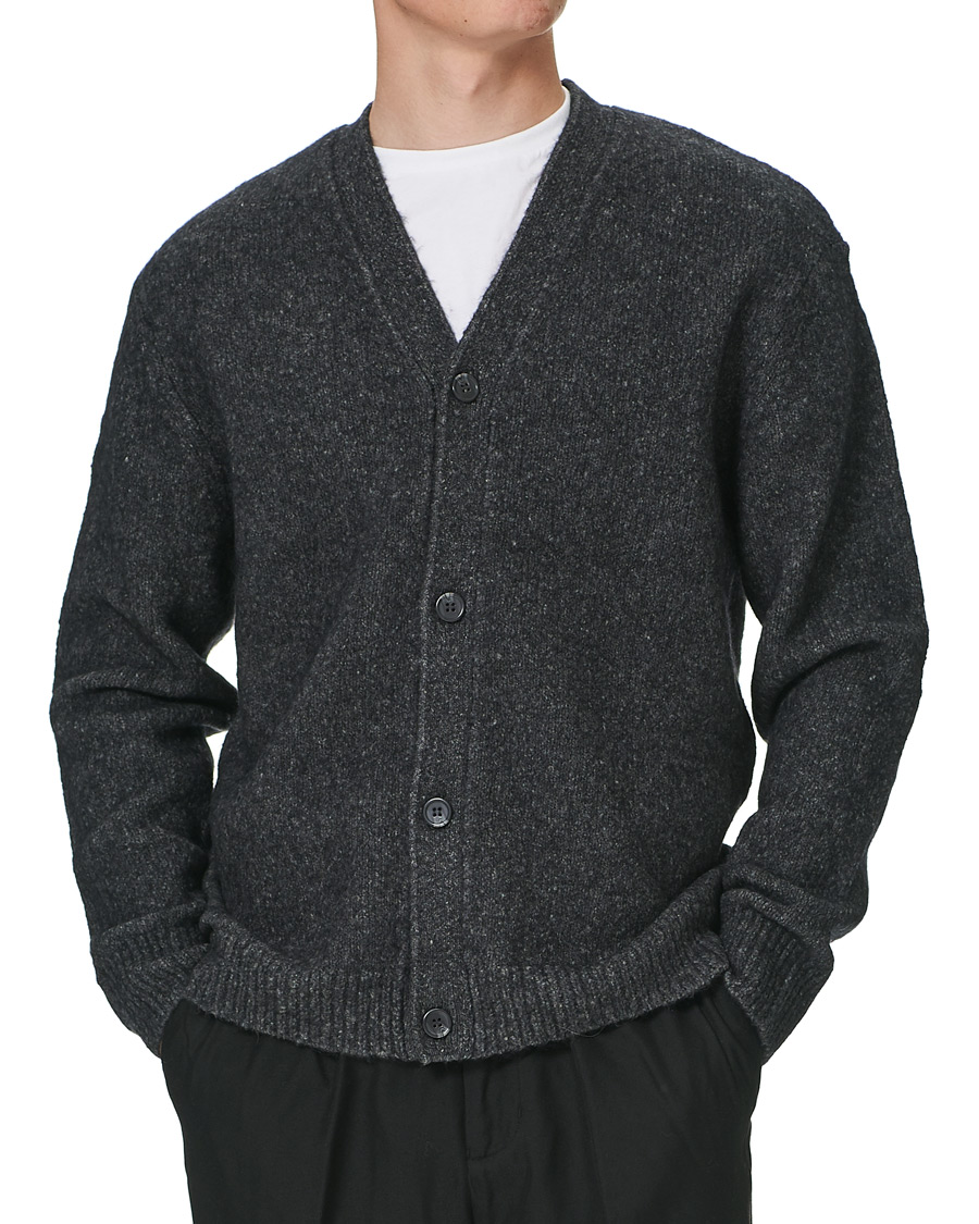 Herren | Pullover | Samsøe Samsøe | Samsøe & Samsøe Alter Merino Wool Cardigan Dark Grey Mel