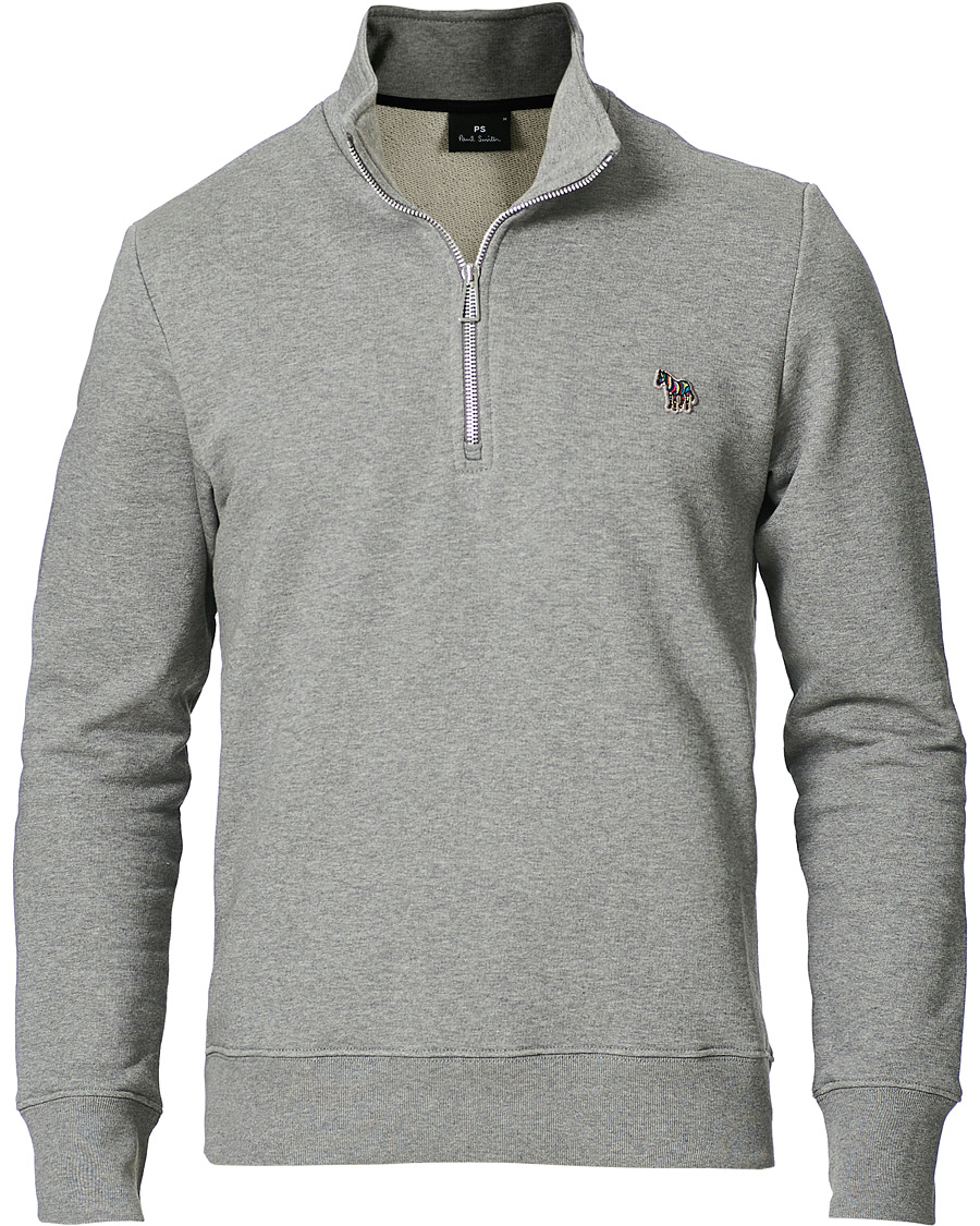 Herren | Pullover | PS Paul Smith | Regular Fit Zebra Half Zip Sweatshirt Grey Melange