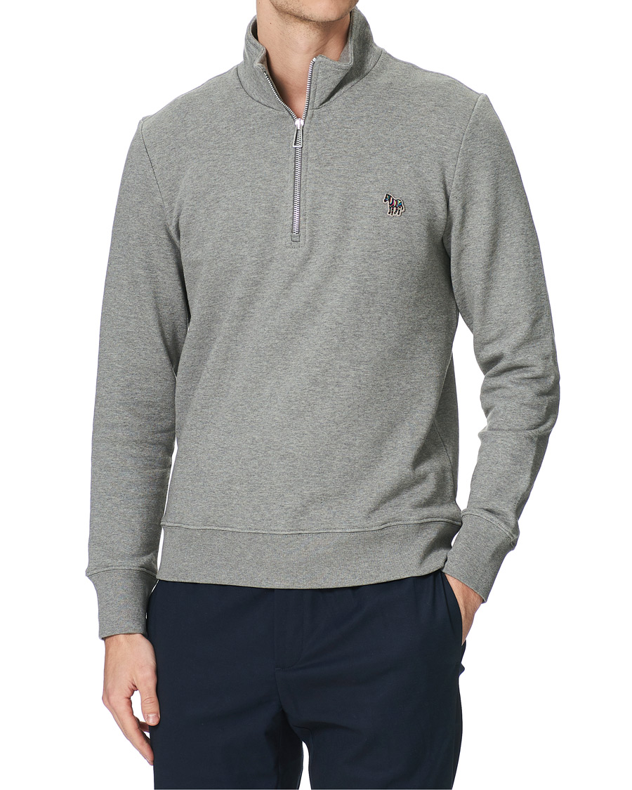 Herren | Pullover | PS Paul Smith | Regular Fit Zebra Half Zip Sweatshirt Grey Melange