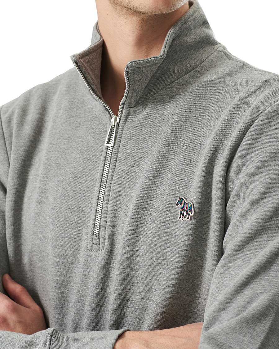 Herren | Pullover | PS Paul Smith | Regular Fit Zebra Half Zip Sweatshirt Grey Melange