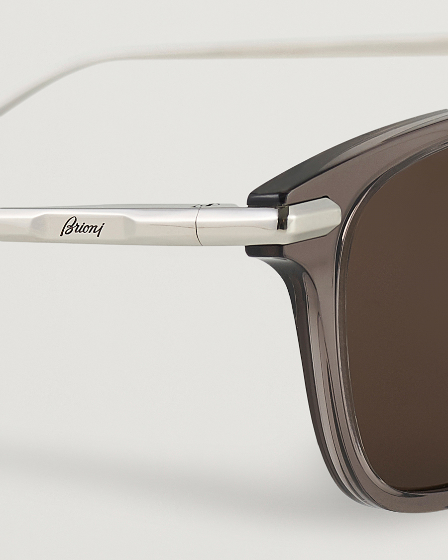 Herren | Gebogene Sonnenbrillen | Brioni | BR0092S Titanium Sunglasses Grey Silver