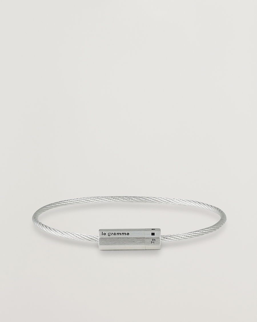 Herren | LE GRAMME Octagonal Cable Bracelet Brushed Sterling Silver 7g | LE GRAMME | Octagonal Cable Bracelet Brushed Sterling Silver 7g