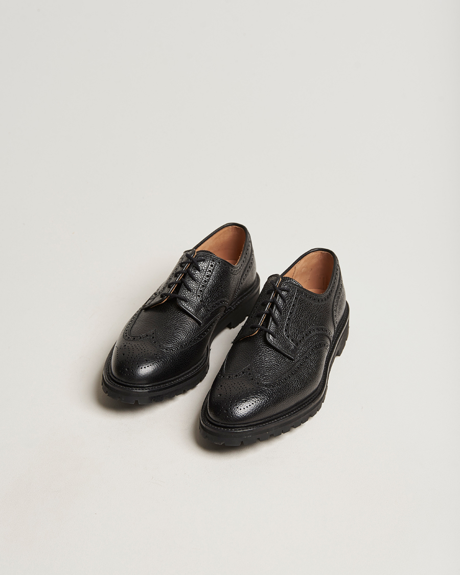 Herren | Schuhe | Crockett & Jones | Pembroke Derbys Scotch Grain Vibram Black Calf