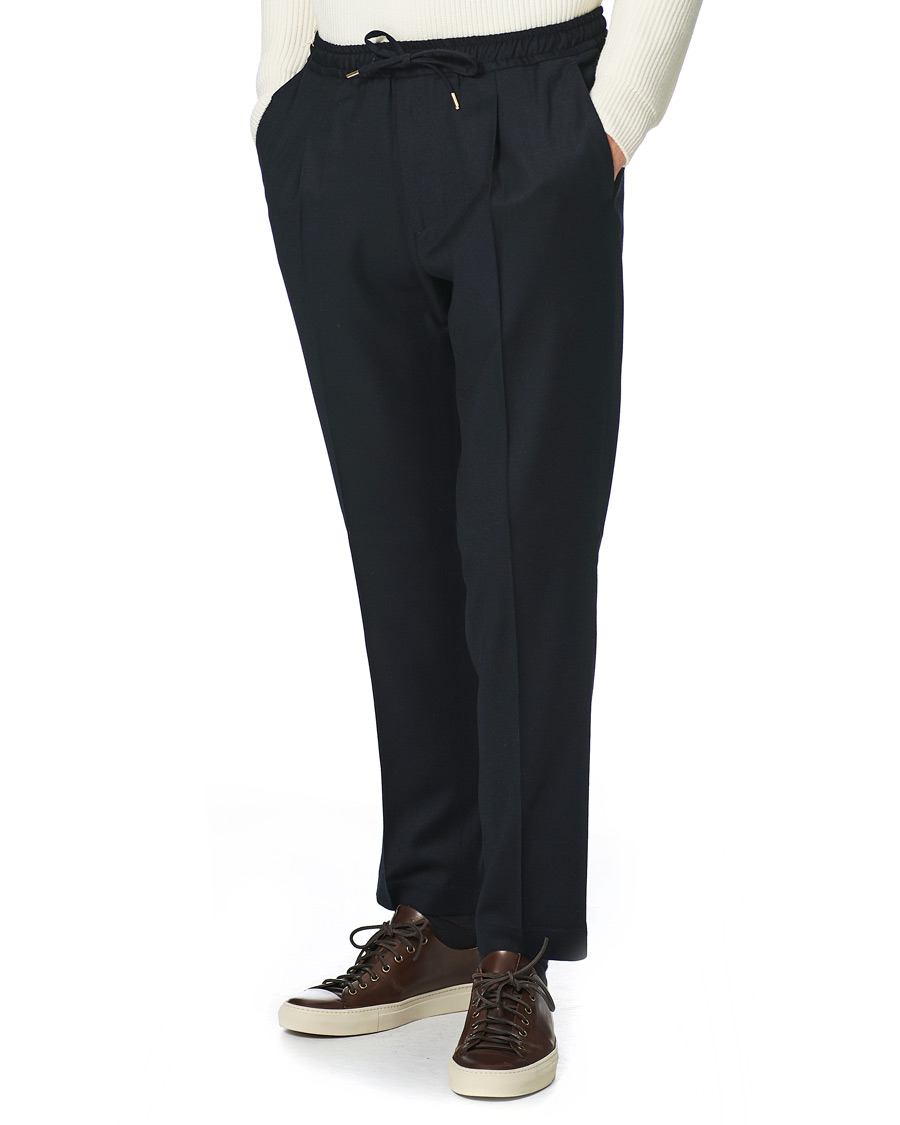 Herren | Hosen | Briglia 1949 | Wimbeldon Drawstring Flannel Trousers Navy