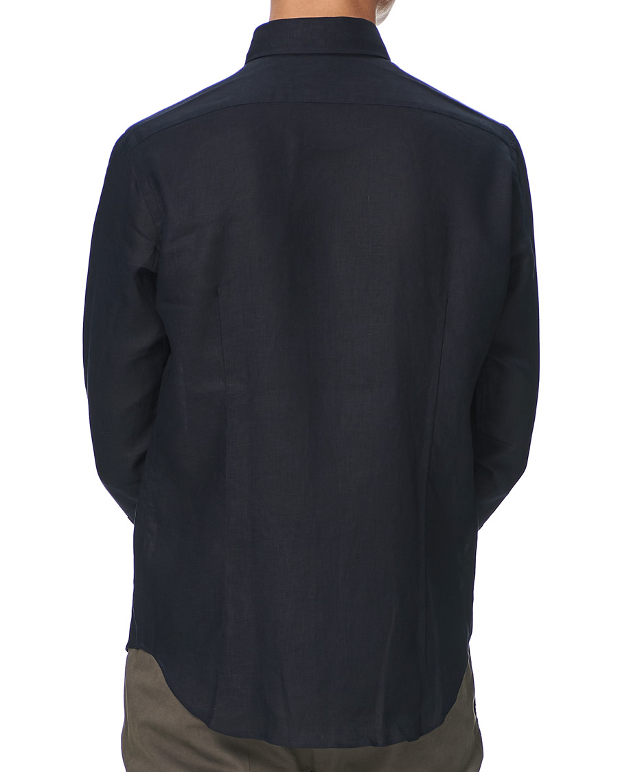 Herren | Hemden | Kamakura Shirts | Slim Fit Linen Shirt Navy