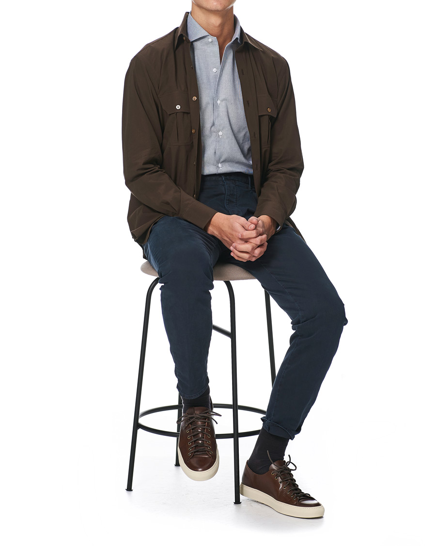 Herren | Hemden | Kamakura Shirts | Slim Fit One Piece Collar Shirt Blue