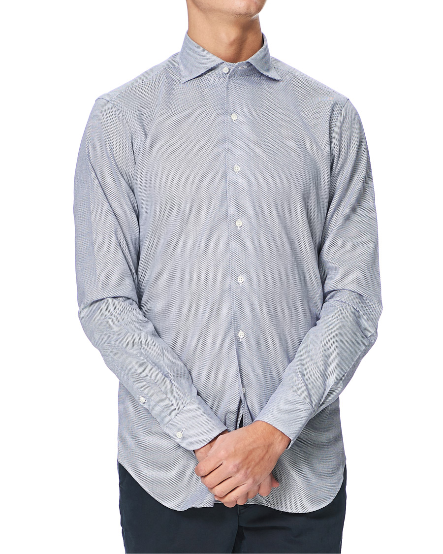 Herren | Hemden | Kamakura Shirts | Slim Fit One Piece Collar Shirt Blue