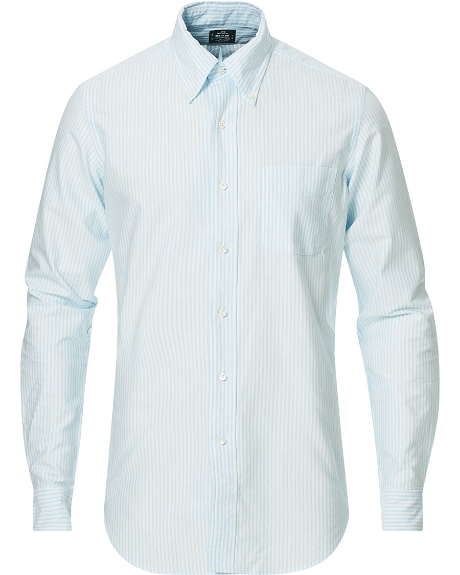 Herren | Hemden | Kamakura Shirts | Slim Fit Oxford BD Sport Shirt Light Blue Stripe