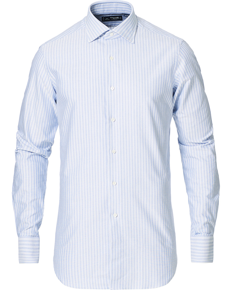 Herren | Hemden | Kamakura Shirts | Slim Fit Striped Oxford Shirt Blue/White
