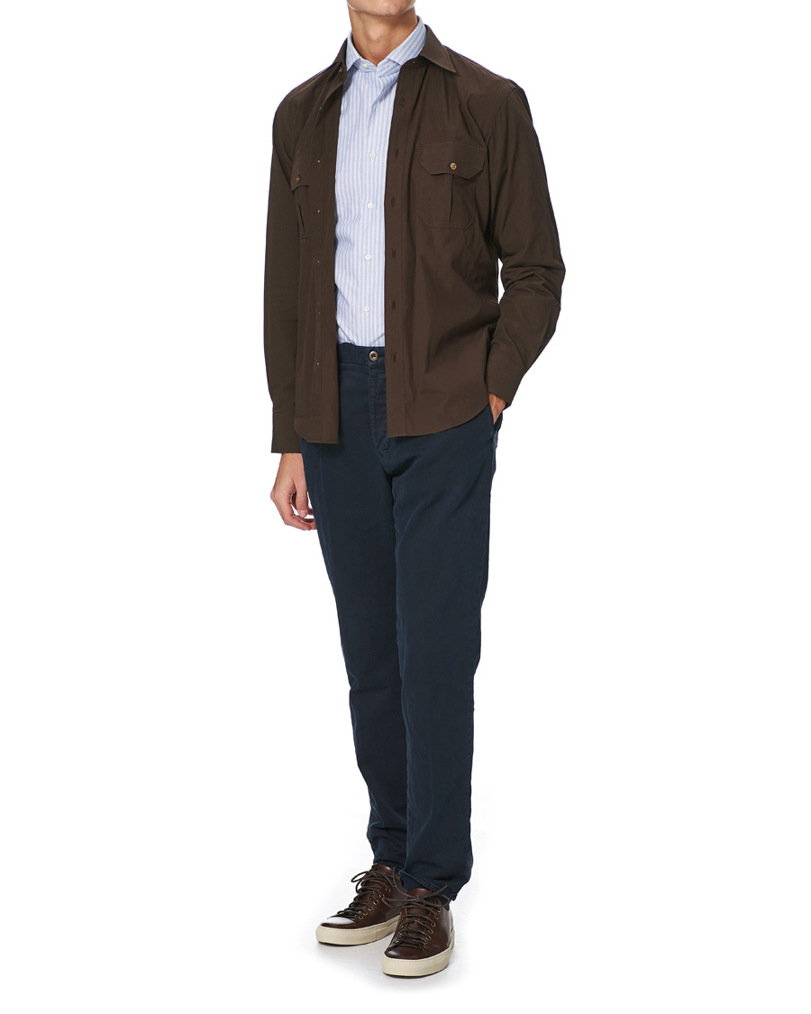 Herren | Hemden | Kamakura Shirts | Slim Fit Striped Oxford Shirt Blue/White