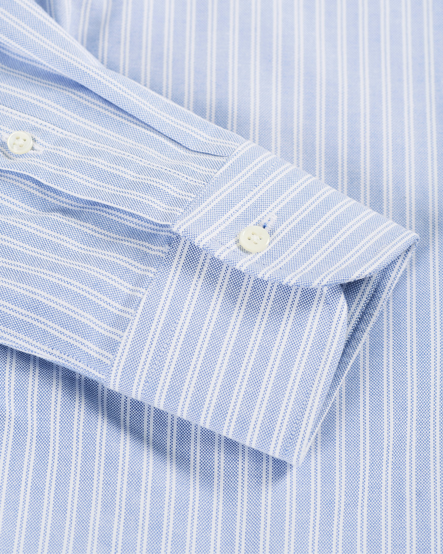 Herren | Hemden | Kamakura Shirts | Slim Fit Striped Oxford Shirt Blue/White