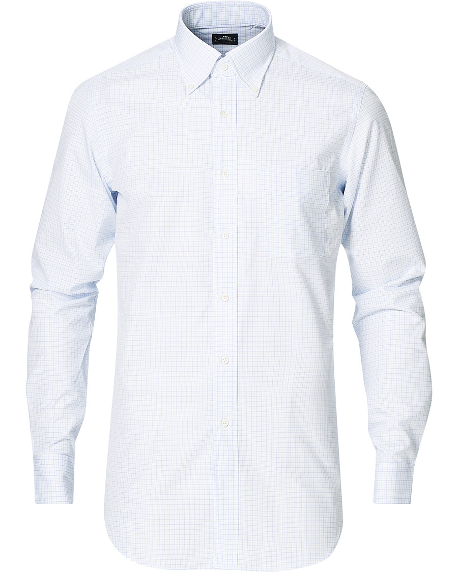 Herren | Hemden | Kamakura Shirts | Slim Fit Broadcloth Button Down Shirt Light Blue