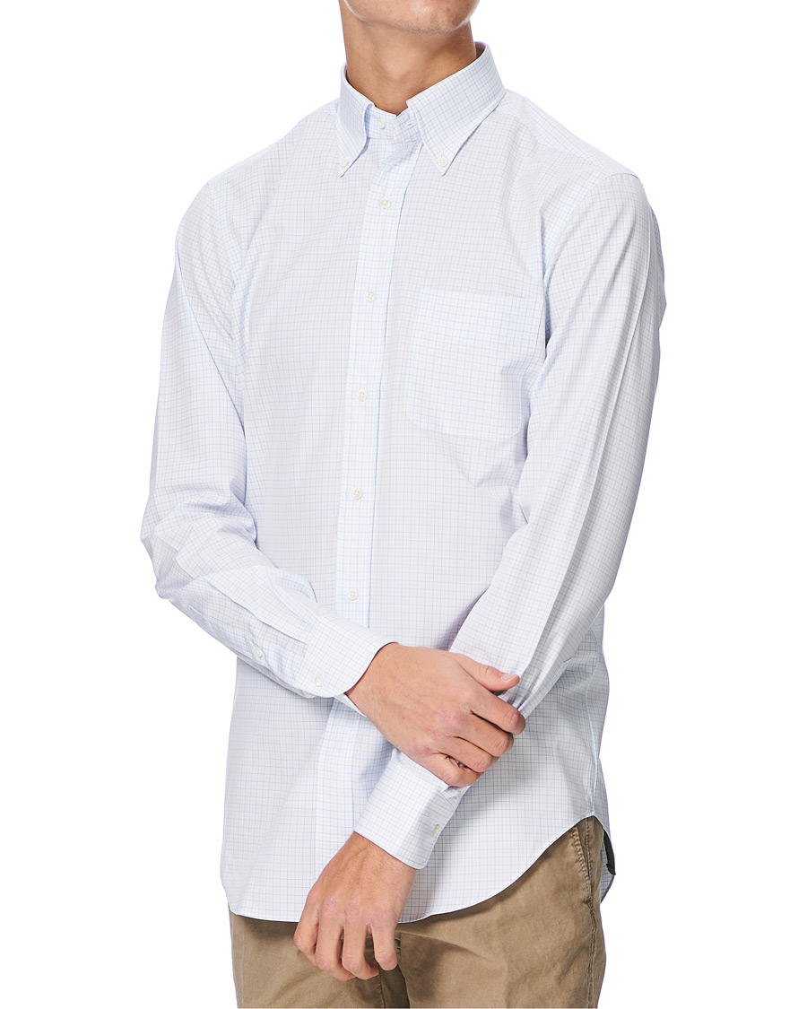 Herren | Hemden | Kamakura Shirts | Slim Fit Broadcloth Button Down Shirt Light Blue