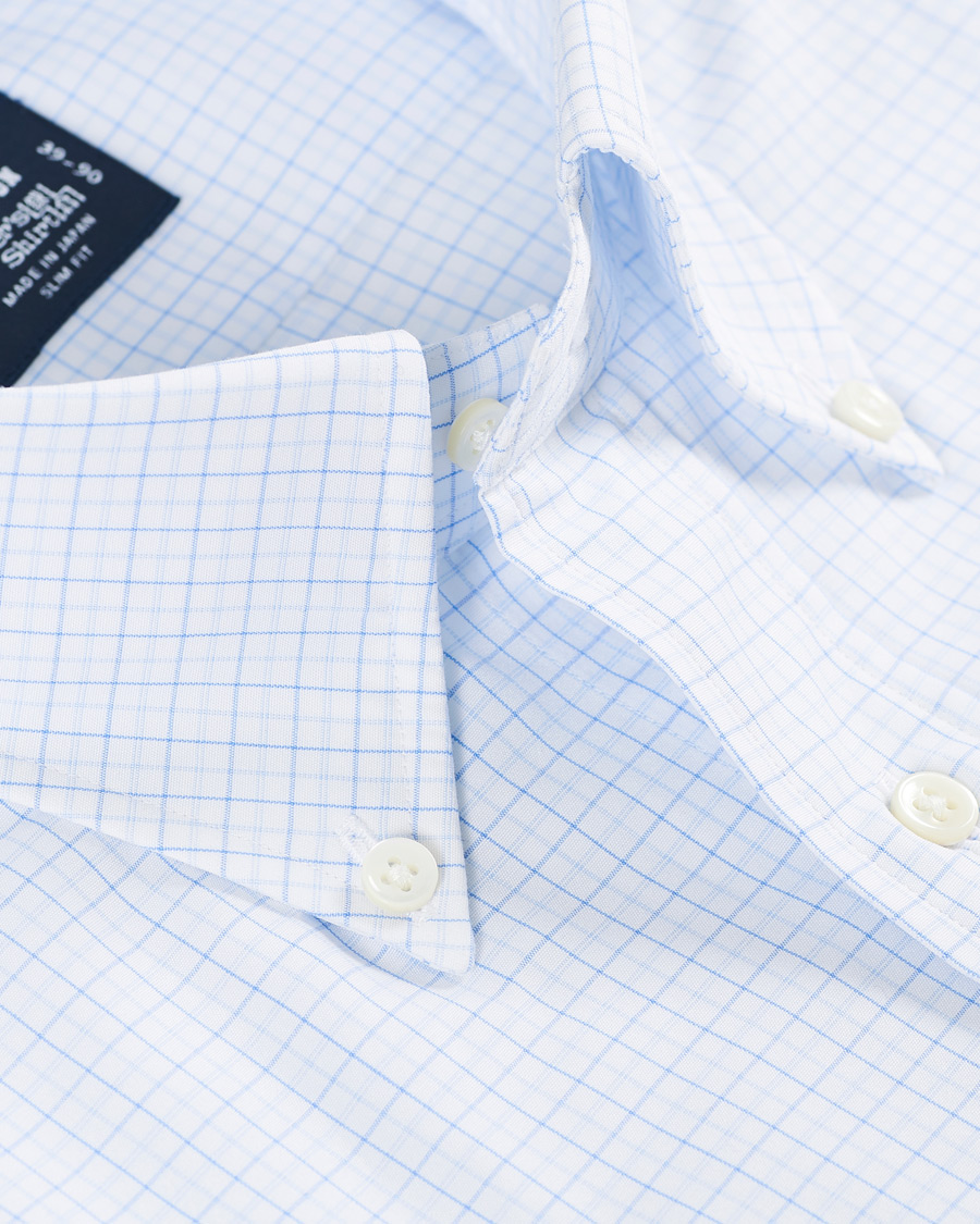 Herren | Hemden | Kamakura Shirts | Slim Fit Broadcloth Button Down Shirt Light Blue