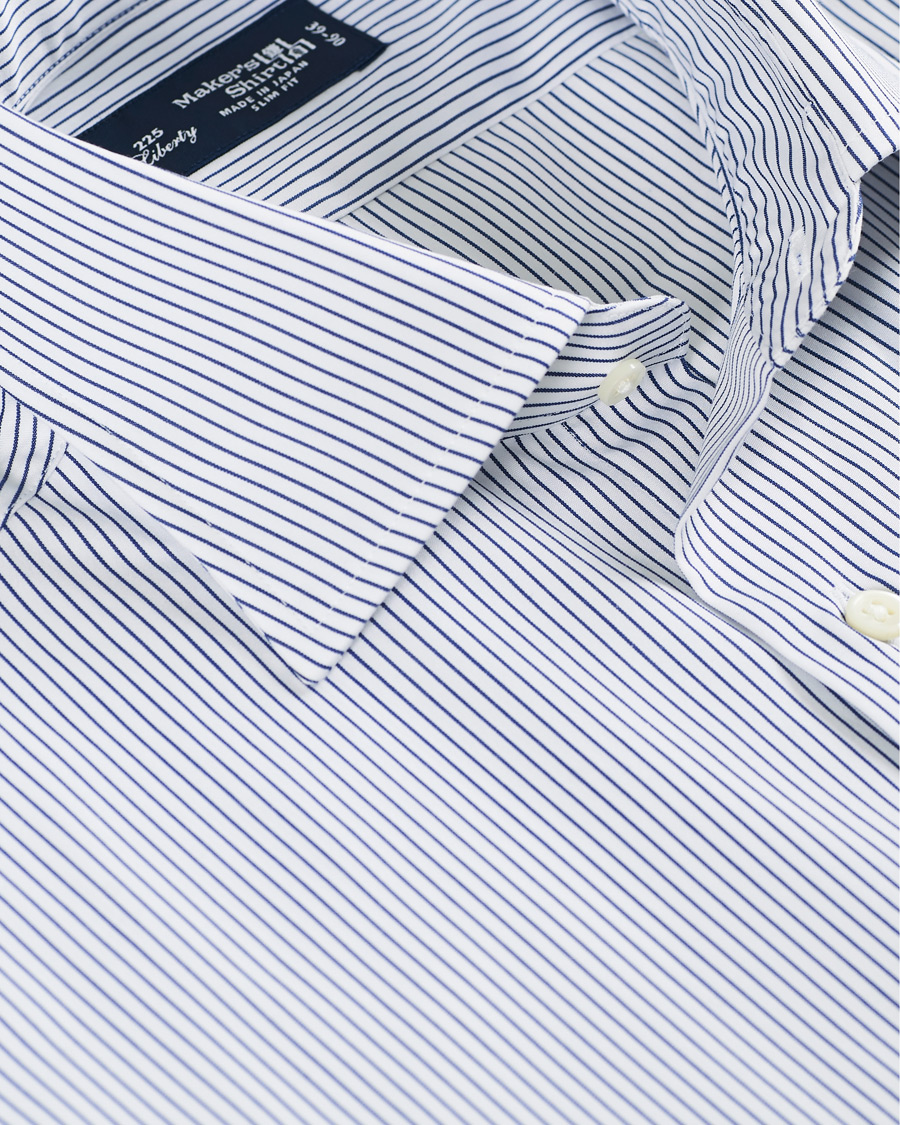 Herren | Hemden | Kamakura Shirts | Slim Fit Broadcloth Shirt Blue Stripe