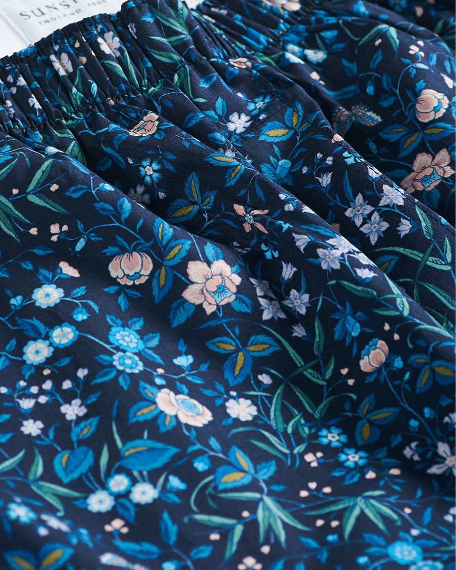 Herren | Unterwäsche | Sunspel | Liberty Mono Floral Printed Boxershorts Blue