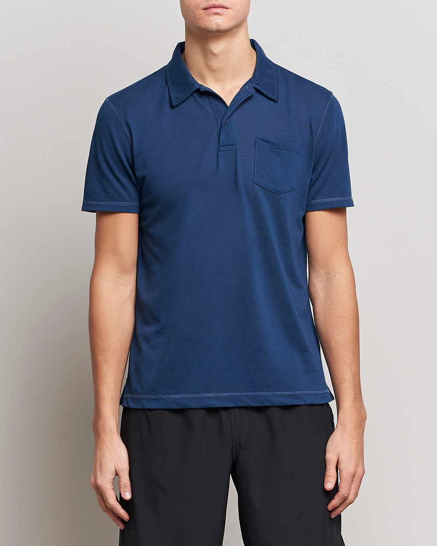 Herren | Poloshirt | Sunspel | Active Pique Polo Navy