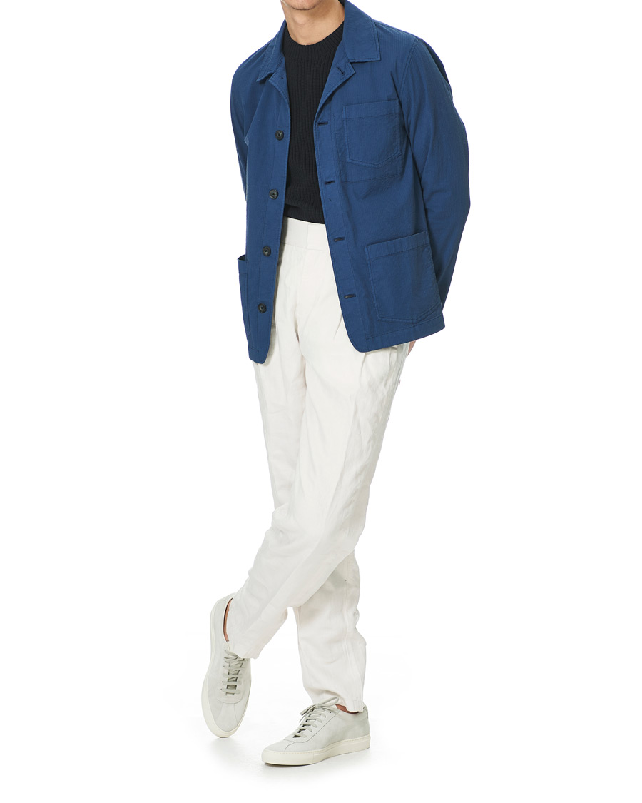Herren | Hemden | Altea | Seersucker Overshirt Navy