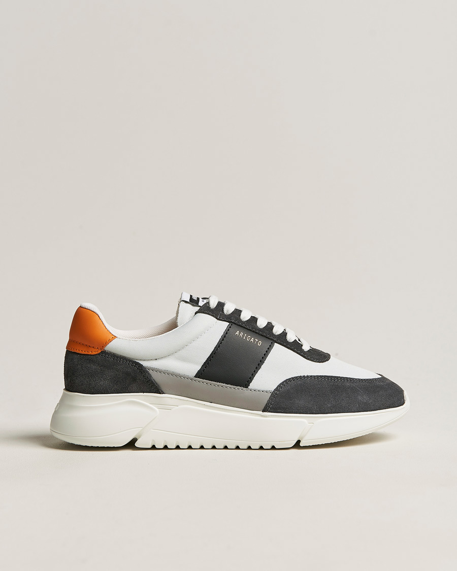 Herren | Wildlederschuhe | Axel Arigato | Genesis Vintage Runner Sneaker Light Grey/Black/Orange