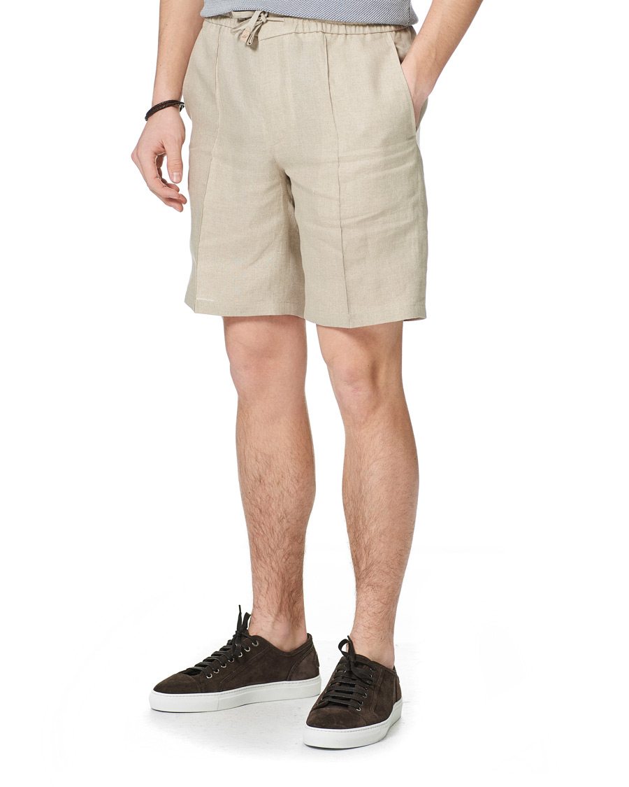 Herren | Shorts | Brioni | Drawstring Linen Shorts Beige