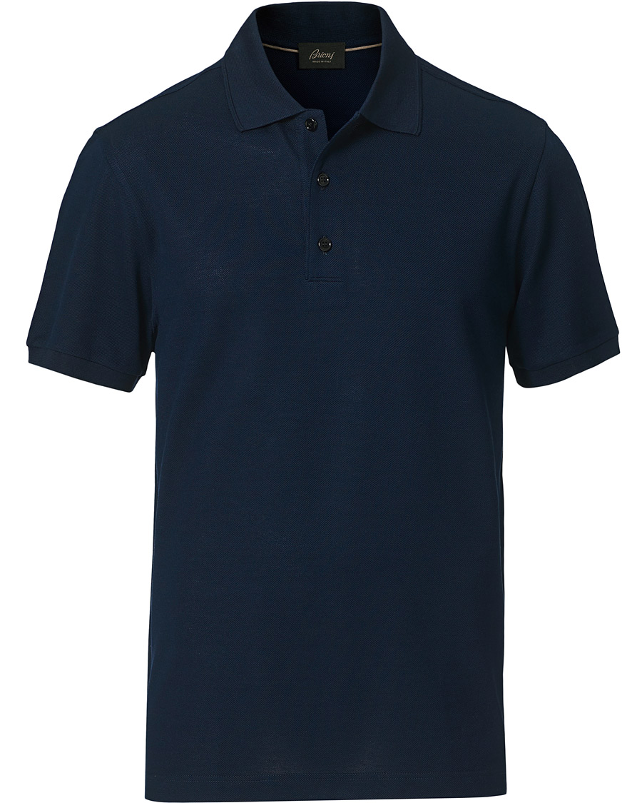 Herren | Poloshirts | Brioni | Short Sleeve Piquet Polo Navy