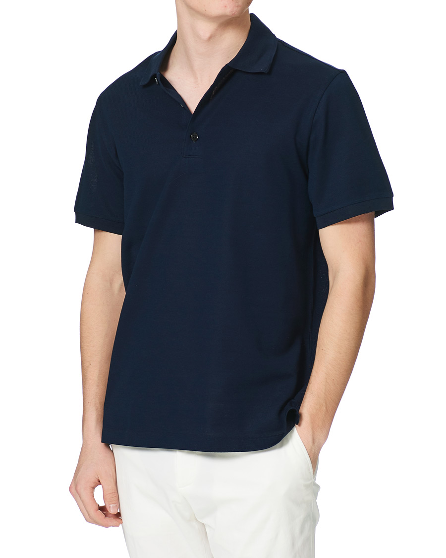 Herren | Poloshirts | Brioni | Short Sleeve Piquet Polo Navy