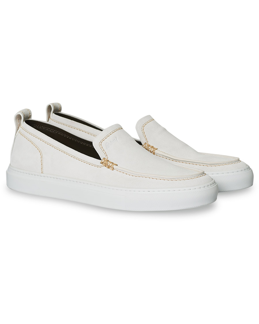 Herren | Brioni Cassetta Suede Loafers Off White | Brioni | Cassetta Suede Loafers Off White