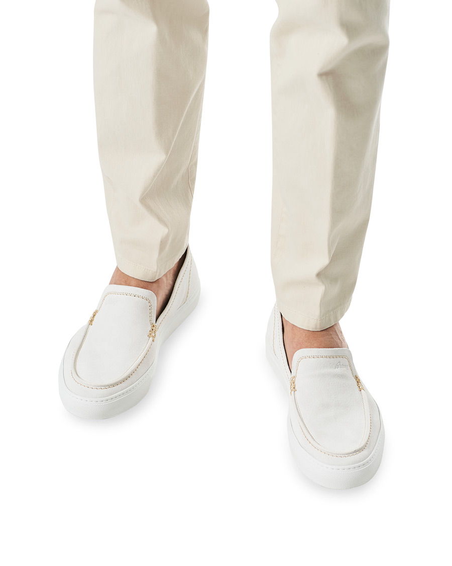 Herren | Brioni Cassetta Suede Loafers Off White | Brioni | Cassetta Suede Loafers Off White