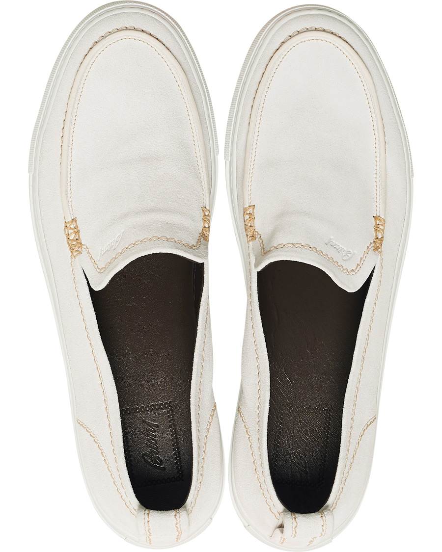 Herren | Brioni Cassetta Suede Loafers Off White | Brioni | Cassetta Suede Loafers Off White