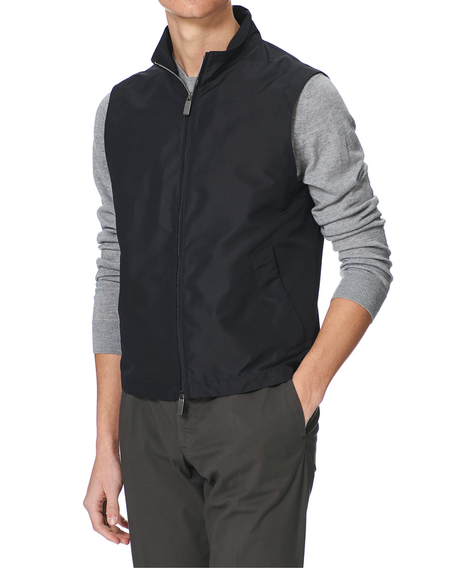 Herren | Jacken | Canali | Microfiber Nylon Gilet Navy