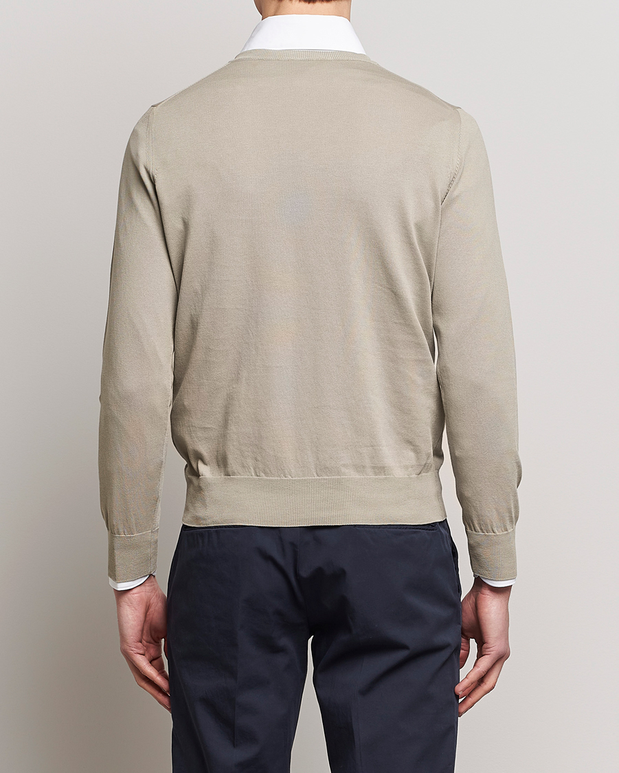 Herren | Pullover | Canali | Cotton V-Neck Pullover Sage