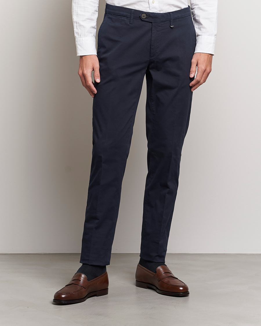 Herren | Chinos | Canali | Cotton Stretch Chinos Navy