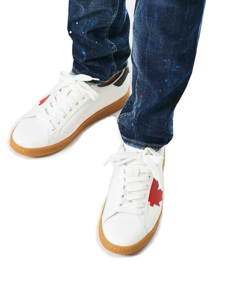 Herren | Dsquared2 Leaf Boxer Sneaker White | Dsquared2 | Leaf Boxer Sneaker White