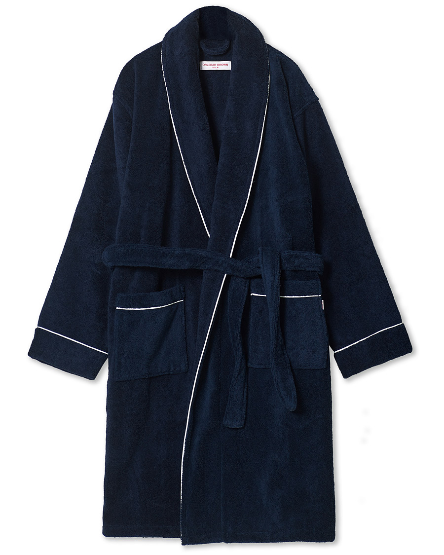 Herren | Schlafanzüge & Bademäntel | Orlebar Brown | Elroy Piped Cotton Robe Navy