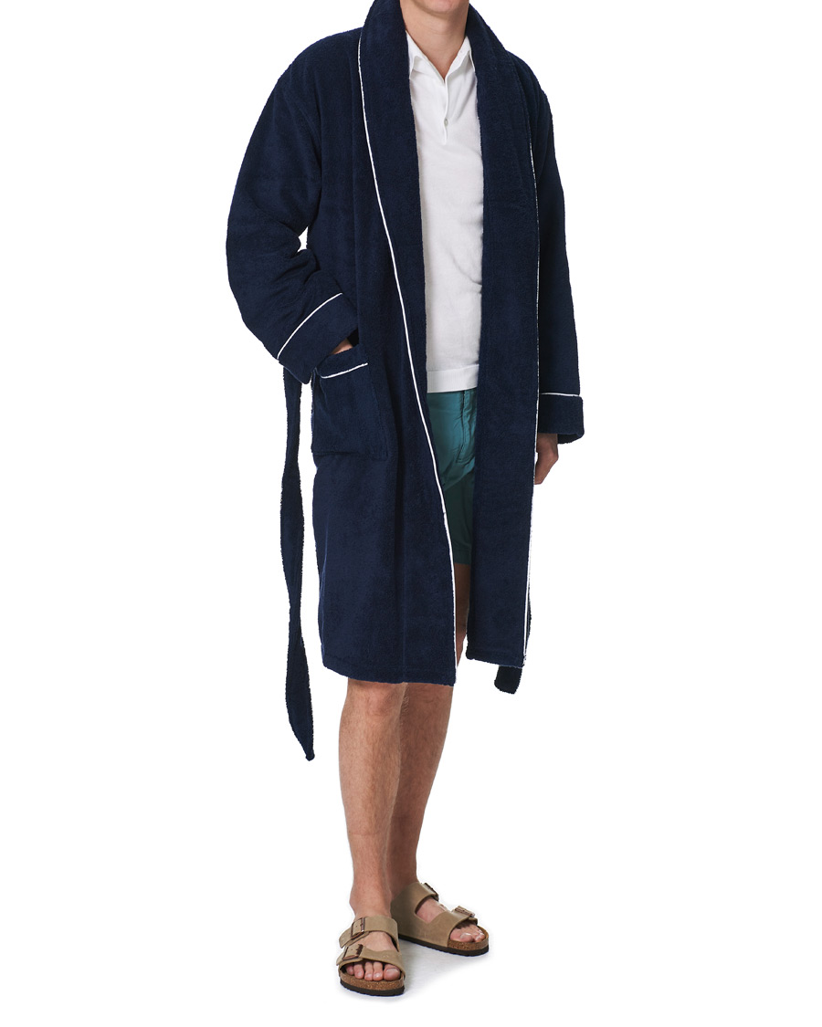 Herren | Schlafanzüge & Bademäntel | Orlebar Brown | Elroy Piped Cotton Robe Navy