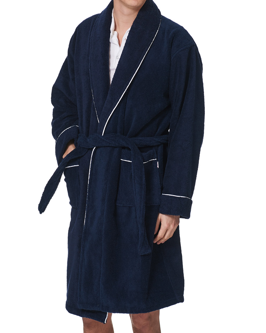 Herren | Schlafanzüge & Bademäntel | Orlebar Brown | Elroy Piped Cotton Robe Navy