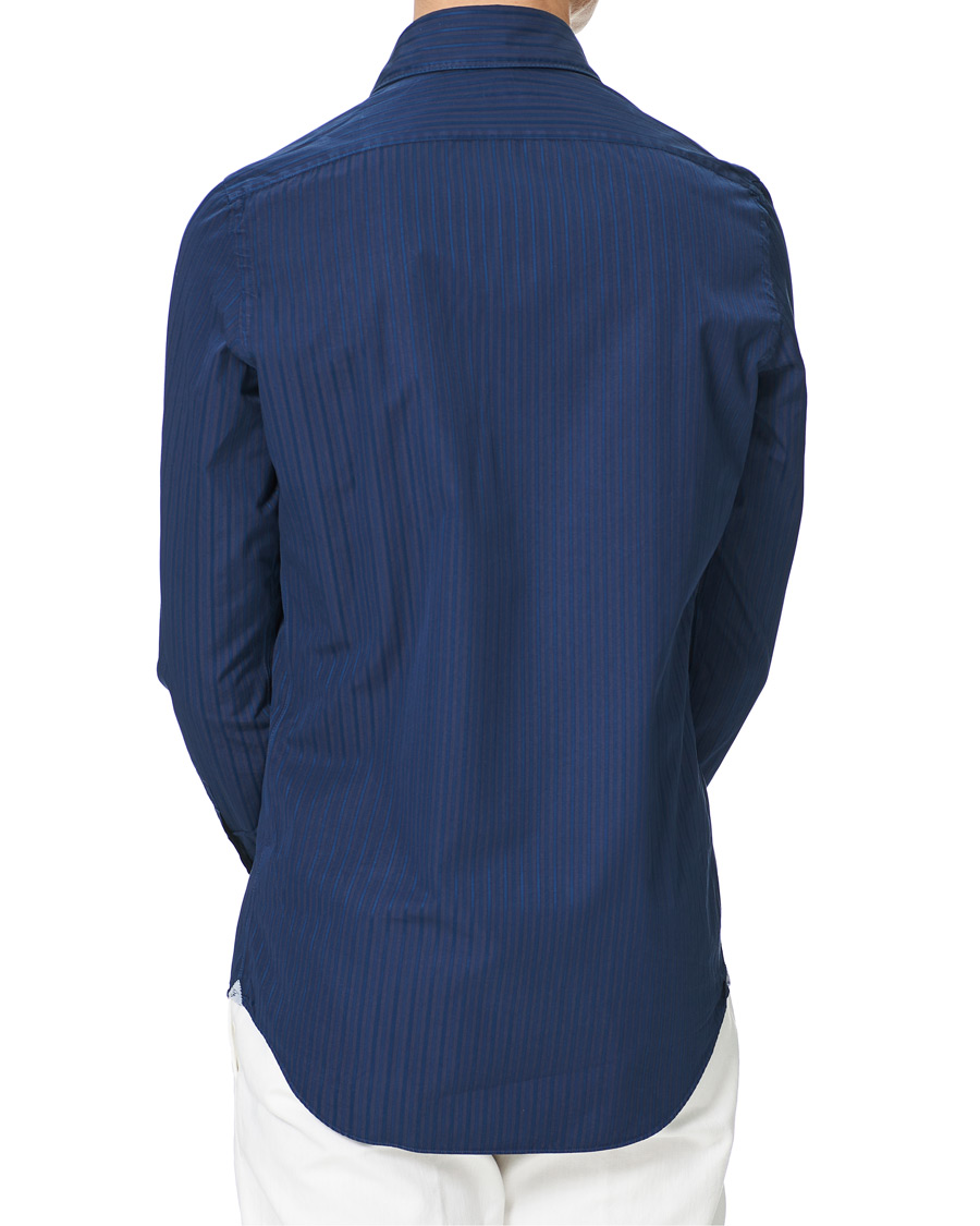 Herren | Hemden | Finamore Napoli | Milano Slim Fit Garment Dyed Shirt Dark Blue